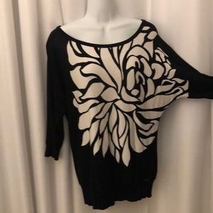 White House Black Market, NWOT. Black and White sweater